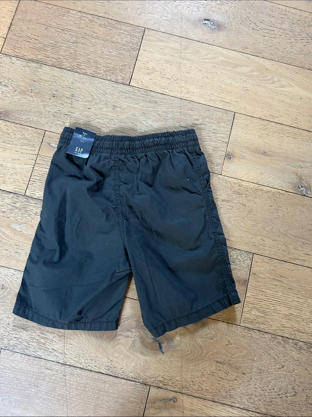 GAP Boys Black Elastic-Waist Drawstring Shorts